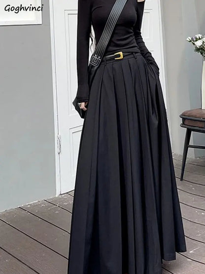 Pleated Floor Length Classic Skirt