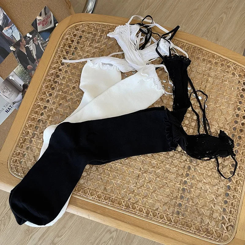 Gothic Strap Cotton Hollow Sock