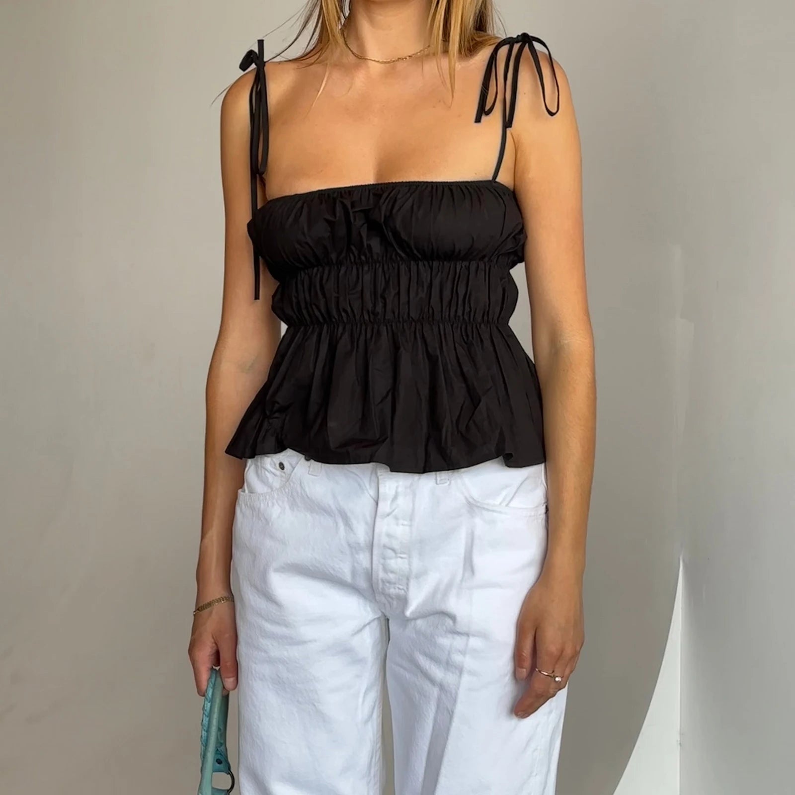 Backless Ruched Clubwear Crop Top Main image