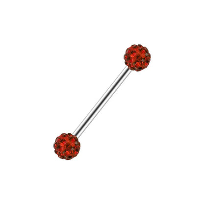 16mm Stainless Steel Shiny Rhinestone Tongue Ring