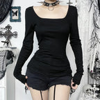 Dark Lace Patchwork Gothic Blouse