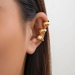 Gothic Round Glossy No Piercing Clip Earring