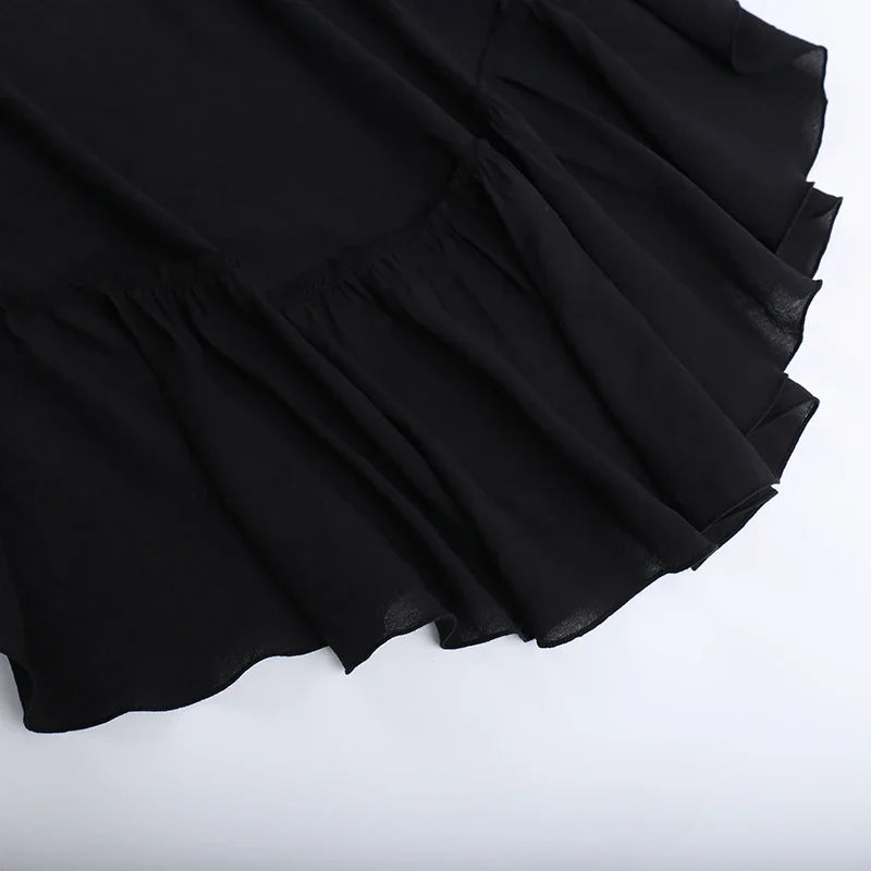 Steampunk Ruffle High Low Skirt