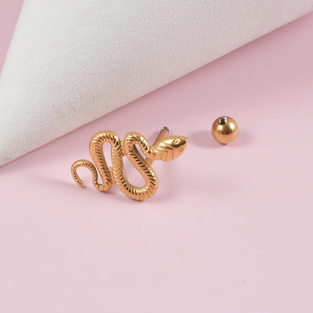 New Style 316L Surgical Steel Snake Tongue Ring