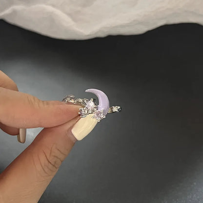 Colorful Stone Drip Rhinestone Gothic Ring