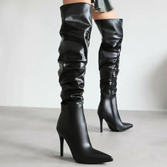 Over-Knee Stiletto Zipper Gothic High Heel Boot