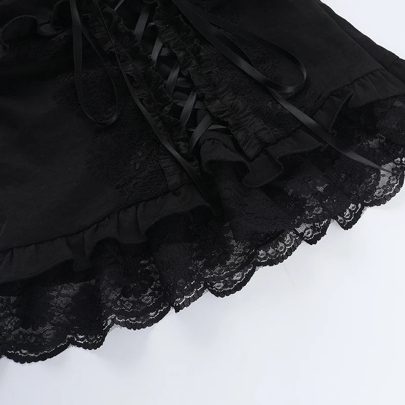 Lace Trim Puff Sleeve Blouse
