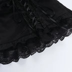 Lace Trim Puff Sleeve Blouse