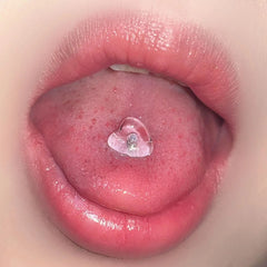 Love Heart Acrylic Student Anti-Discovery Tongue Ring