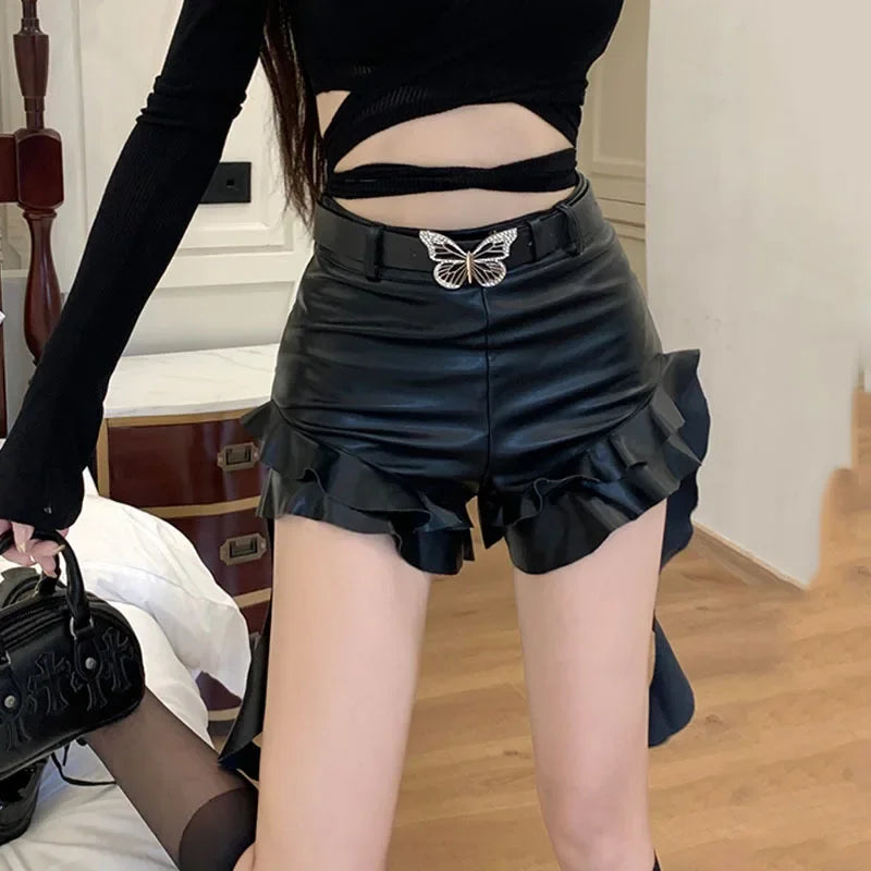 Belted Faux Leather Shorts Secondary image