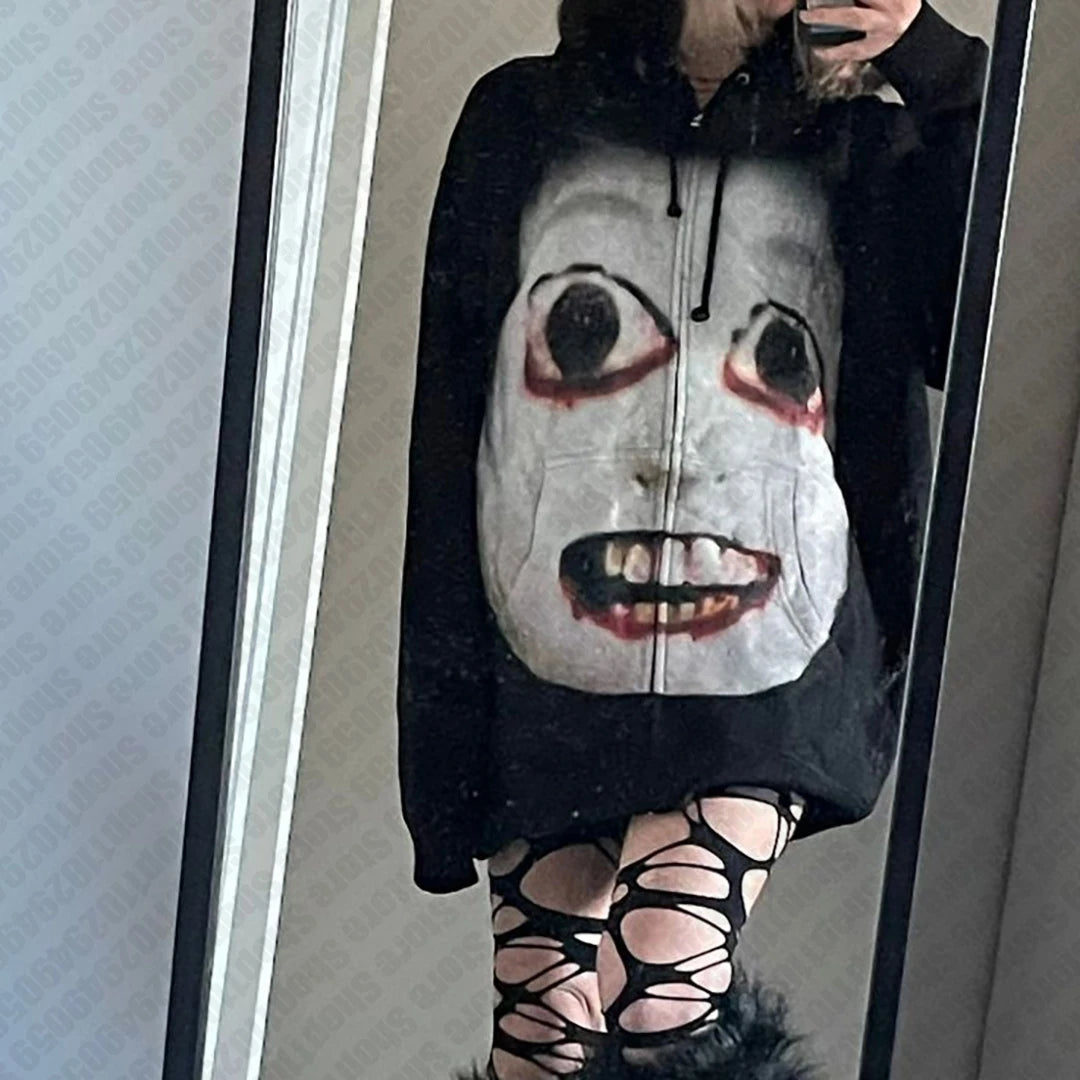 Gothic Couple Retro Zip Hoodie Main image