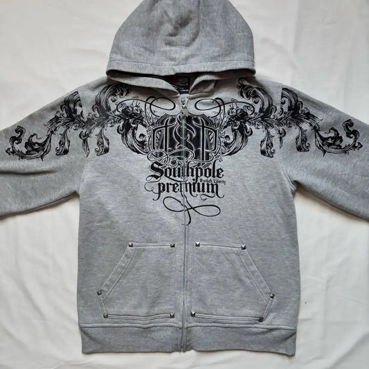 Gothic Skull Print Oversized Hoodie