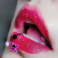 Pink Skeleton Anime Lip Stud