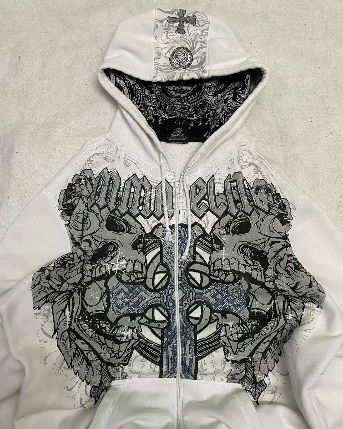 Gothic Skull Oversized Zipper Hoodie