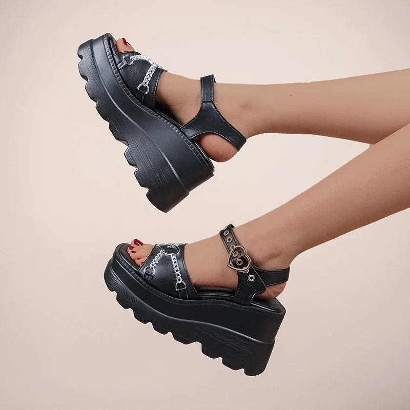 Pink Wedge Gothic Platform Sandal Main image