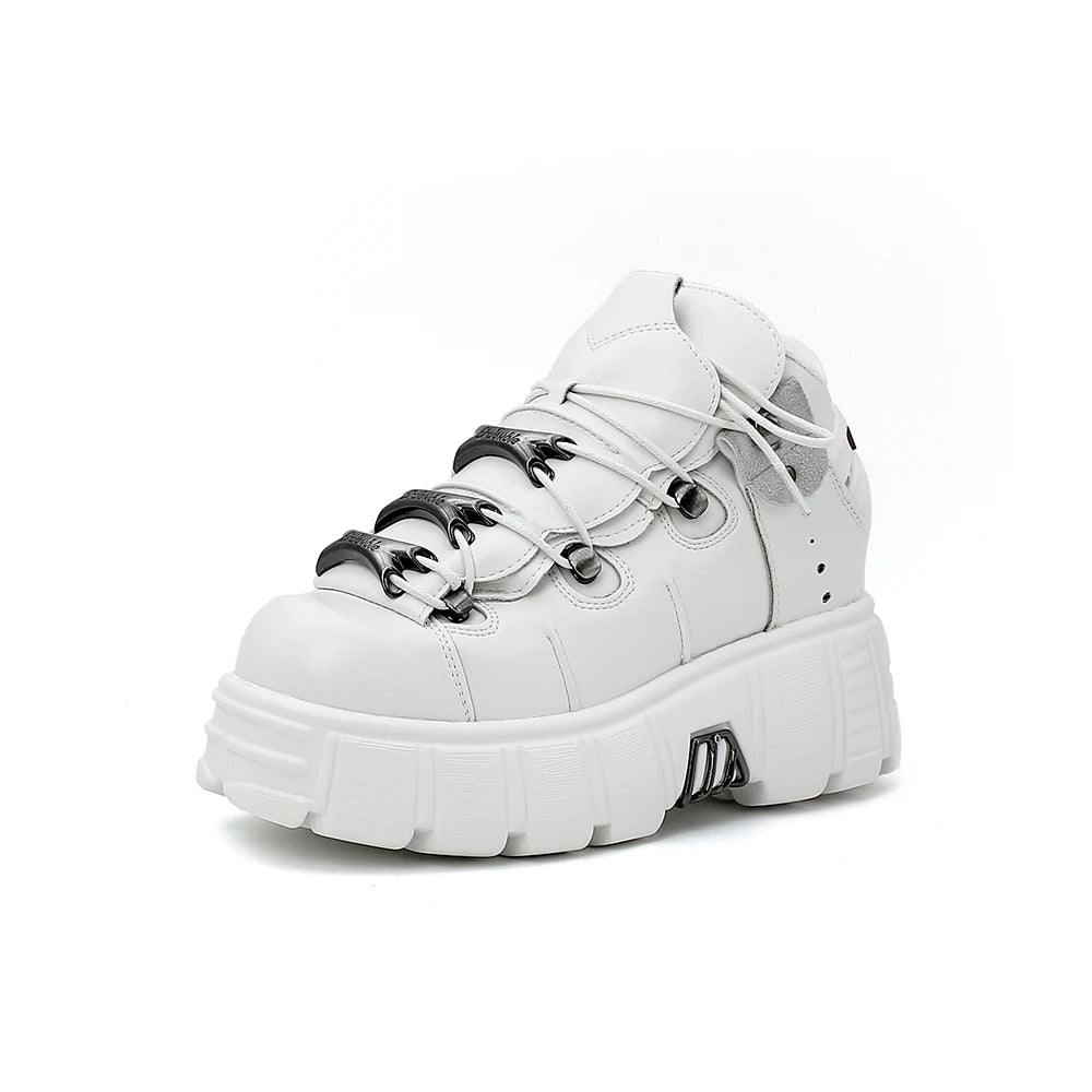Gothic Lace-Up Platform Ankle Sneaker