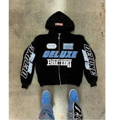 Gothic Star Patch Oversized Hoodie