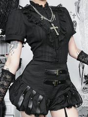 Gothic Pumpkin Print Shorts