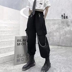 Black High Waist Loose Pants