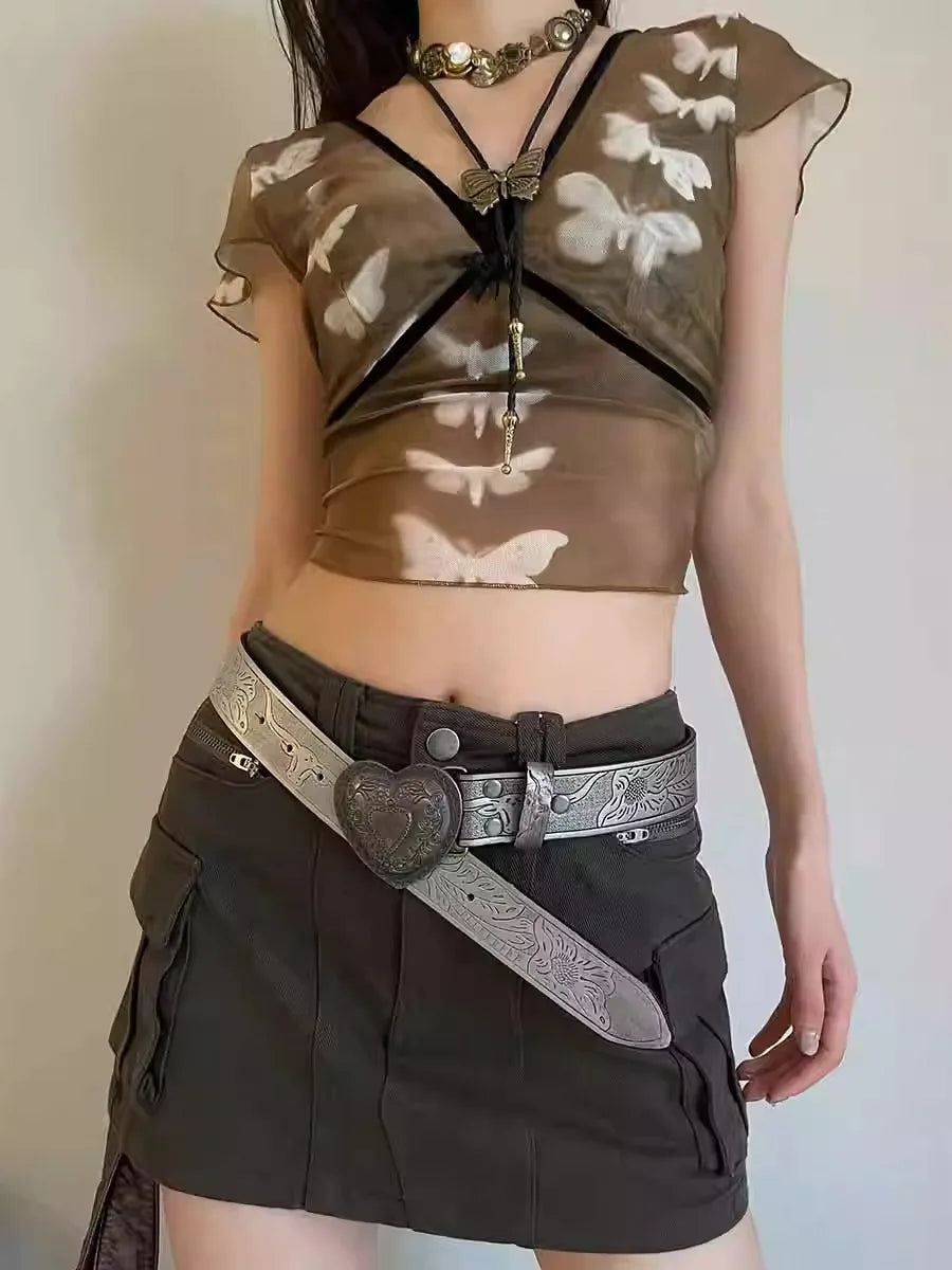 Love Y2K Gothic Retro Slim Personality Belt