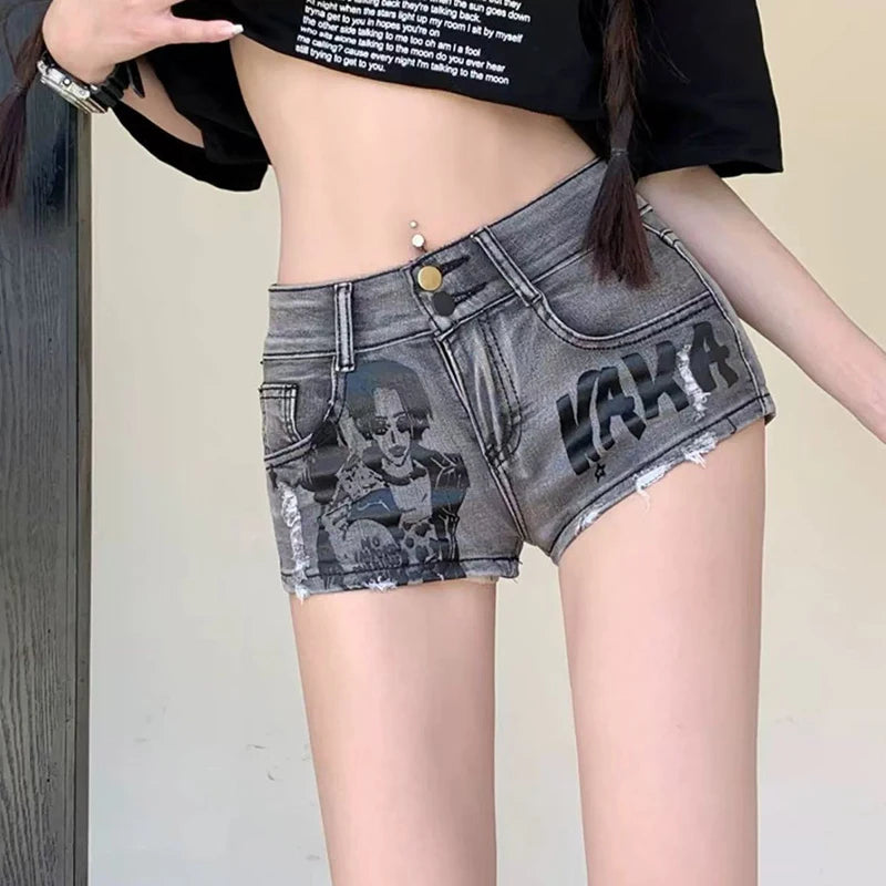 Tassel Distressed Denim Short