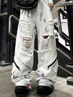 Graffiti Ripped Cargo Pants