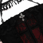 Skeleton Print Crop Corset