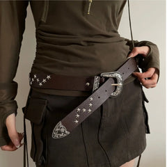 Star Rivet Y2K Gothic Metal Buckle Belt