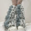 Gothic Leopard Plush Fur Leg Sock