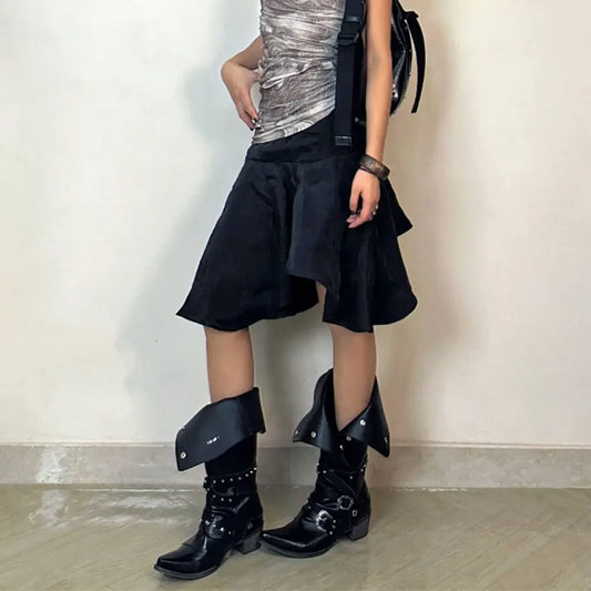 Gothic Wasteland Punk Style Vintage Motorcycle Boot