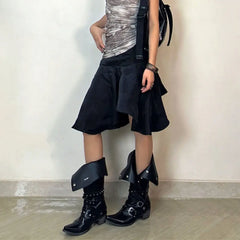 Gothic Wasteland Punk Style Vintage Motorcycle Boot