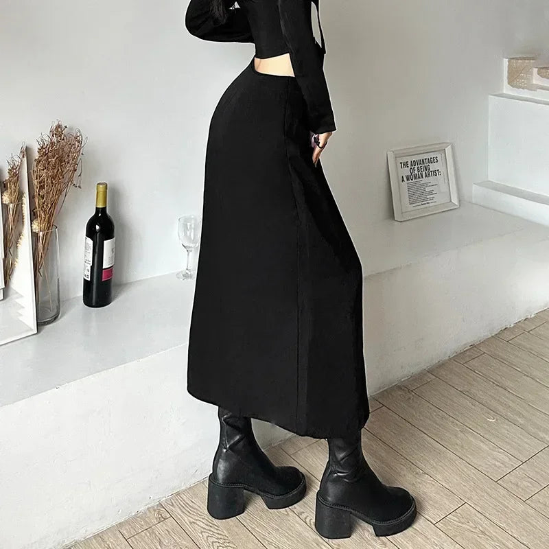 Techwear Patchwork Cargo Skirt