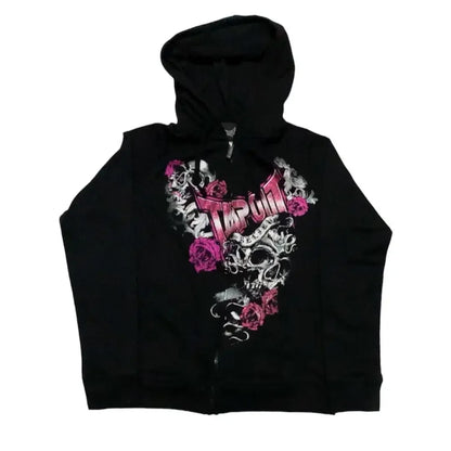 Y2K Gothic Printed Zipper Hoodie