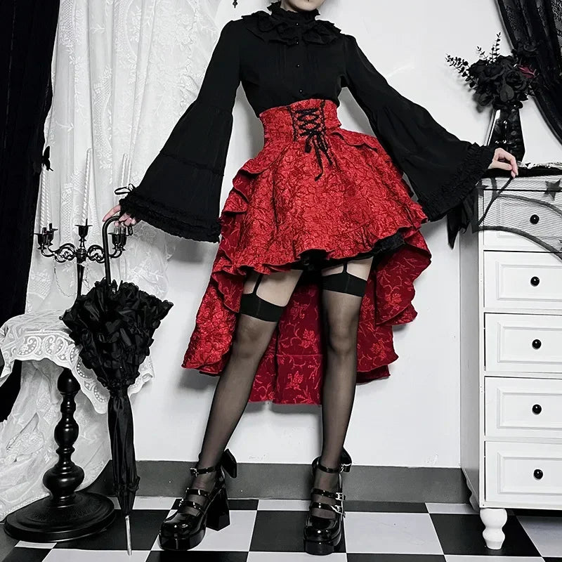 Shirring Pleated Corset Vintage Skirt Secondary image