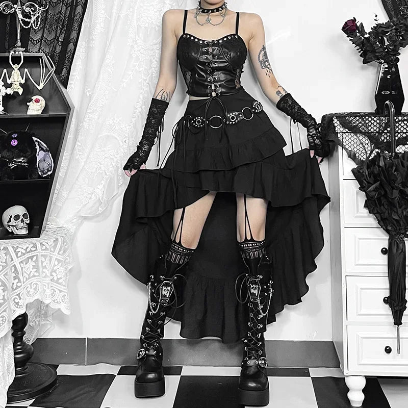 Steampunk Ruffle High Low Skirt Main image
