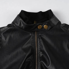 Black Zipper Crop Jacket