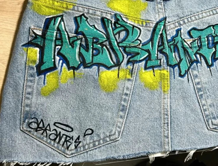Letter Graphic Denim Short Secondary image