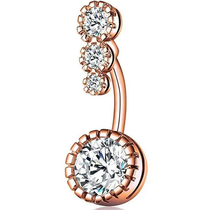 Crystal Heart Gothic Surgical Belly Ring