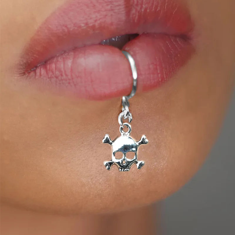 Cyberpunk Gothic No Piercing Metal Lip Stud Main image