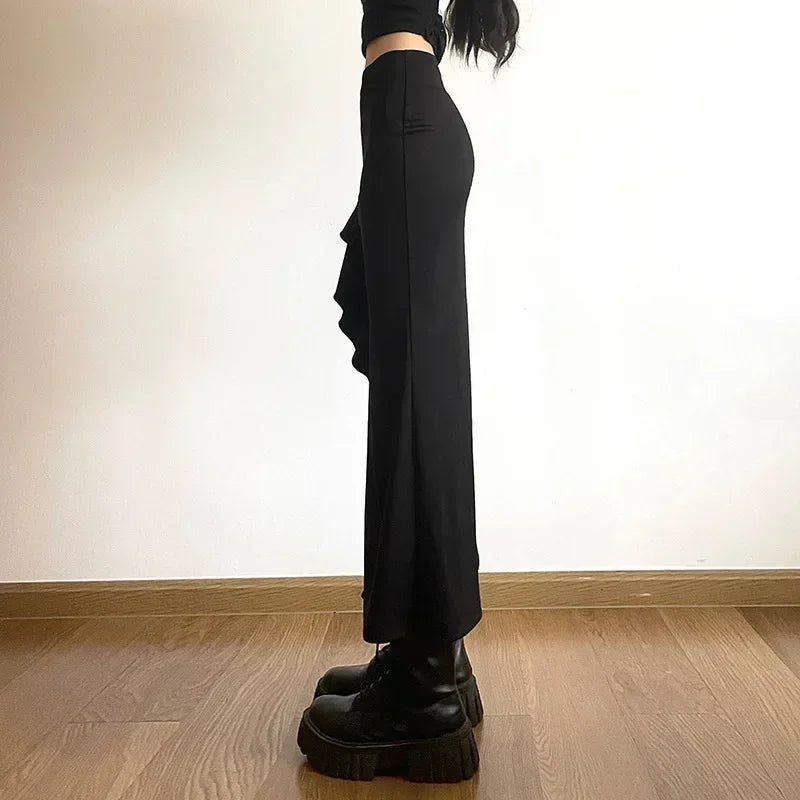 Ruffles Split A-line Party Skirt