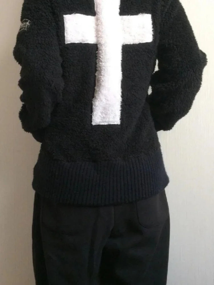 Gothic Cross Skull Zipper Hoodie