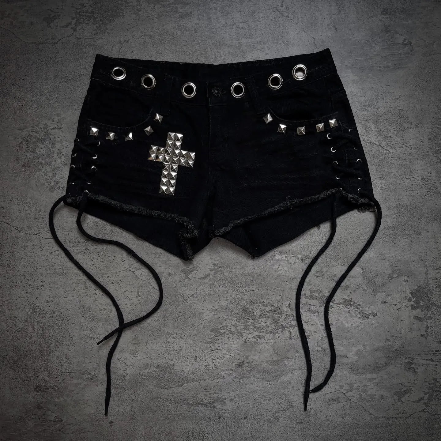 Rivet Detail Western Denim Shorts Main image