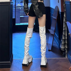 Short Plush Over Knee Gothic Winter Platform Boot