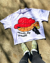 Comic Print Round Neck Cotton T-shirt