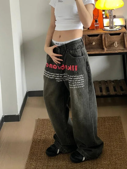 Vintage Gothic Baggy Letter Pant