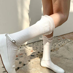 Gothic Ruffled Ballet Leg Sock