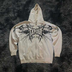 Y2K Gothic Printed Zipper Hoodie