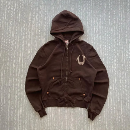 Gothic Character Graphic Zip Hoodie