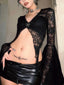 Gothic V-Neck Mesh Top
