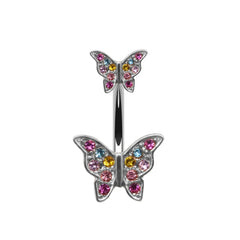 Gothic Butterfly Pendant Belly Ring